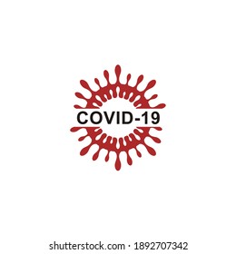 Single red corona or COVID 19 vector icon