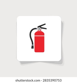 Single red fire hydrant with attached chain standing upright against plain white backdrop