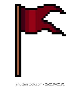 Single Red Flag Pixel Art Illustration