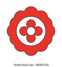 single red flower icon image