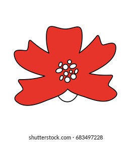 single red flower icon image