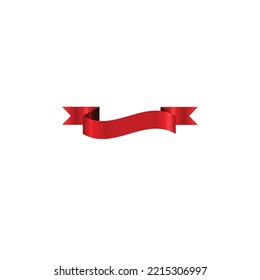 single red gradient ribbon banner Vector illustration on white background.