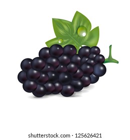 single red grape isolated on white