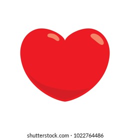 Single red heart icon concept, simple clear amour clipart / element for app, logo, ui, ux button, web interface, glyphs flat design style illustration vector eps 10 isolated on white background