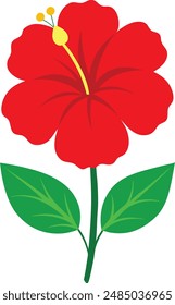 single red hibiscus flowers logo