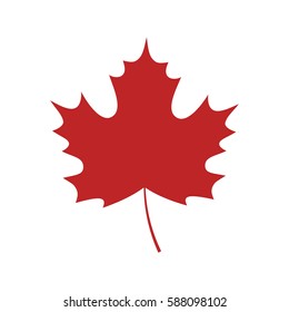 Single Red Maple Leaf On White Stock Vector (Royalty Free) 588098102 ...