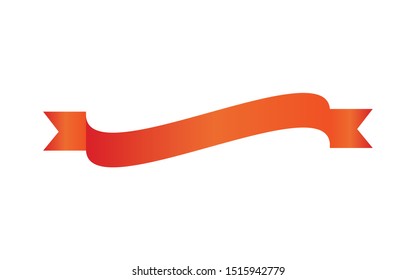 Single red ribbon banner vector illustration. - vector