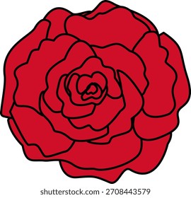 Elemento romántico aislado de flor de rosa roja única