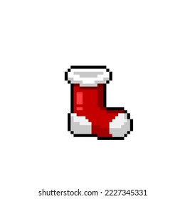 single red sock in pixel art style