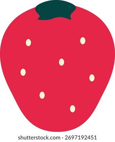 Un solo Vector de ilustración de fruta de fresa roja