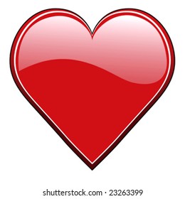 Single red Valentine heart isolated against a white background.