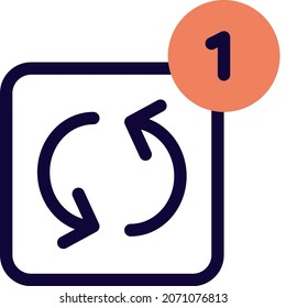 Single repeat song button with loop arrows