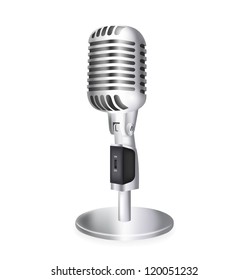 single retro microphone. Vector illustration
