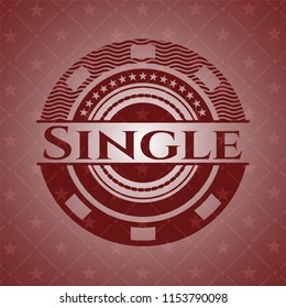 Single retro red emblem