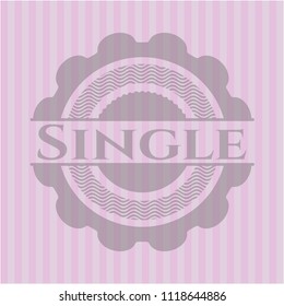 Single retro style pink emblem