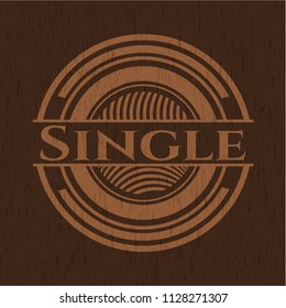 Single retro style wood emblem