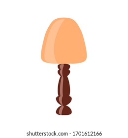 Una lámpara de mesa de estilo retro aislada sobre un fondo blanco. Dibujo vectorial en estilo plano.