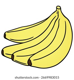 Una sola Ilustración vectorial de plátano madura sobre un fondo blanco