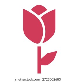 Símbolo de botão rosa único representando o amor de beleza e o aniversário de casamento romântico clássico