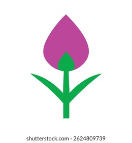 Single rose flower color vector illustration icon