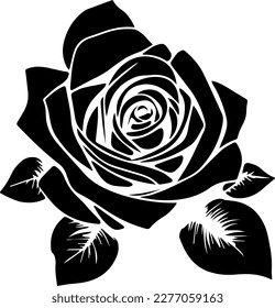 Single rose illustration for decoration, backround cnc vector