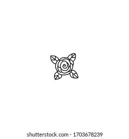 The single rose on the white background