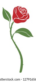 Single Rose Valentine Vector