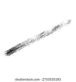 A single rough, grainy black line with uneven, smudged edges, resembling a charcoal or pencil stroke.