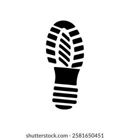 Single run shoe footprint icon silhouette vector illustration design.