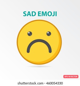 Single Sad emoji. Isolated vector illustration on white background.