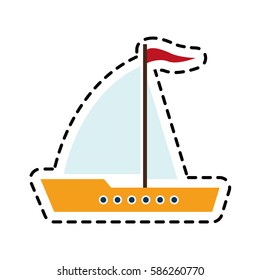 single sailboat icon image 
