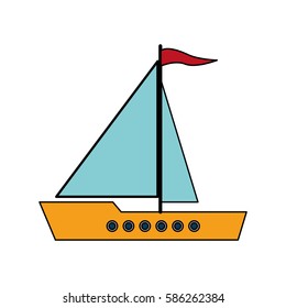 single sailboat icon image 