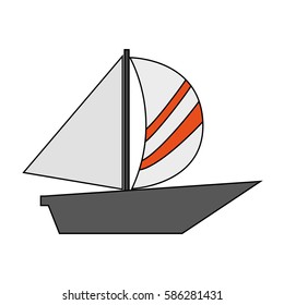 single sailboat icon image