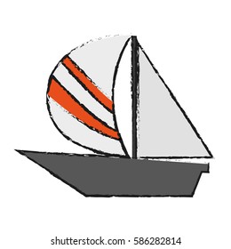 single sailboat icon image
