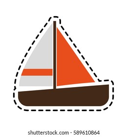 single sailboat icon image 