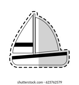 single sailboat icon image 