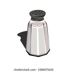 A single salt shaker on white background. Vector illustration