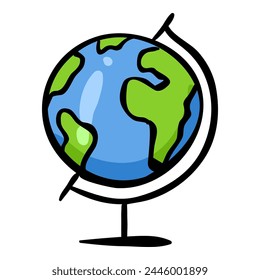 Single School Globe Doodle Icon