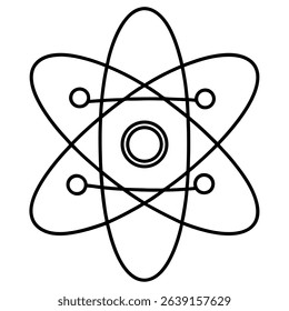 A single scientific icon depicting an atom's nucleus, ideal for physics, chemistry, or science-related projects.