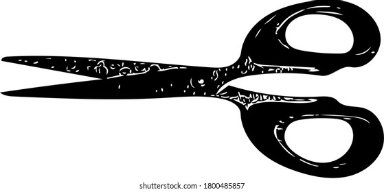 Single scissor tool vector white background