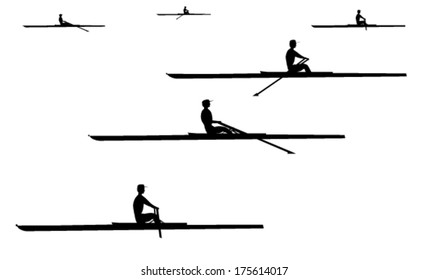 Double Scullers Silhouettes Stock Vector (Royalty Free) 176728166 ...