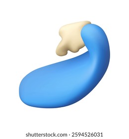 Single sea wave vector 3d icon. Ocean, river or lake cartoon abstract illustration. Simple surfing concept