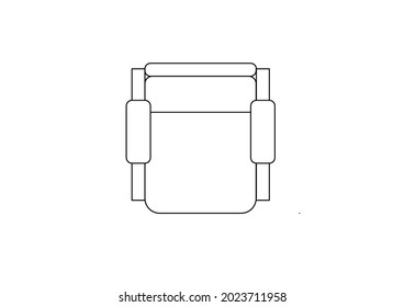 Single Seat Lounge Chair Sketch Vector Design