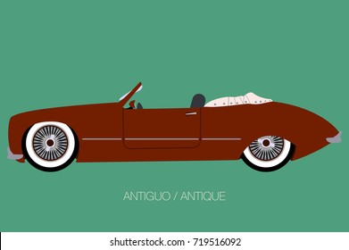 Single Seat Old Racing Car Side Stock Vector Royalty Free 719516092