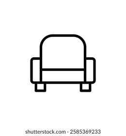 single seat sofa iconVector illustration in black