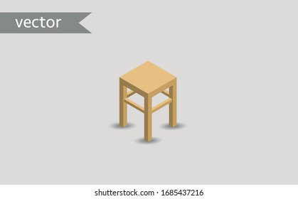 Single seating accessory, isometric icon of stool vector design