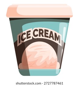 Einmalige Portion Eis in einer Plastiktasse mit Deckel, mit einem einfachen, aber ansprechenden Design
