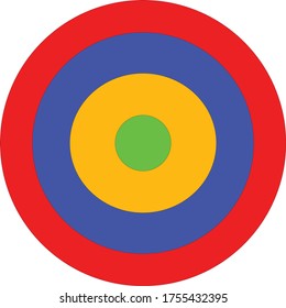 Un solo juego de tiro vector objetivo, tablero de dardos aislado, tiro con arco para la práctica de juego de armas