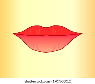 vector simple de labios sexy, labios anchos debajo de la parte del cuerpo de la ilustración