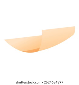 Single sheet of paper, folded and curving, displays a soft orange gradient against a white backdrop